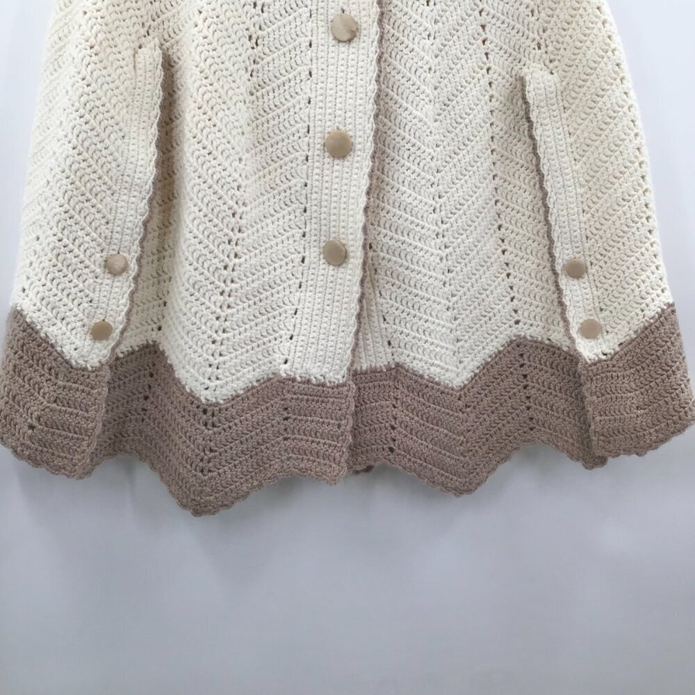 VTG Hand Crochet OS Capelet Short Cape Cream Boho Cottagecore Cosplay Prairie - Picture 6 of 11